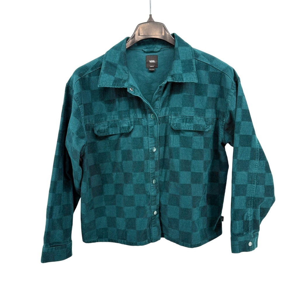 Vans Teal Checkerboard Lightweight Shirt Jacket